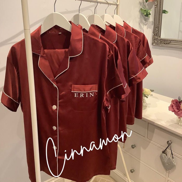 Personalised Bridesmaid Satin PJ Set | Custom Bridal Party Pyjamas