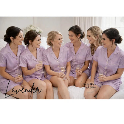 Personalised Bridesmaid Satin PJ Set | Custom Bridal Party Pyjamas
