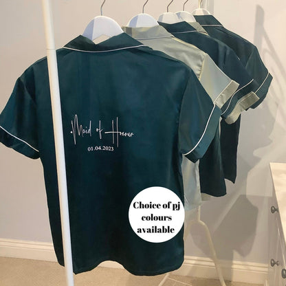 Personalised Bridesmaid Satin PJs, Wedding Party Gifts