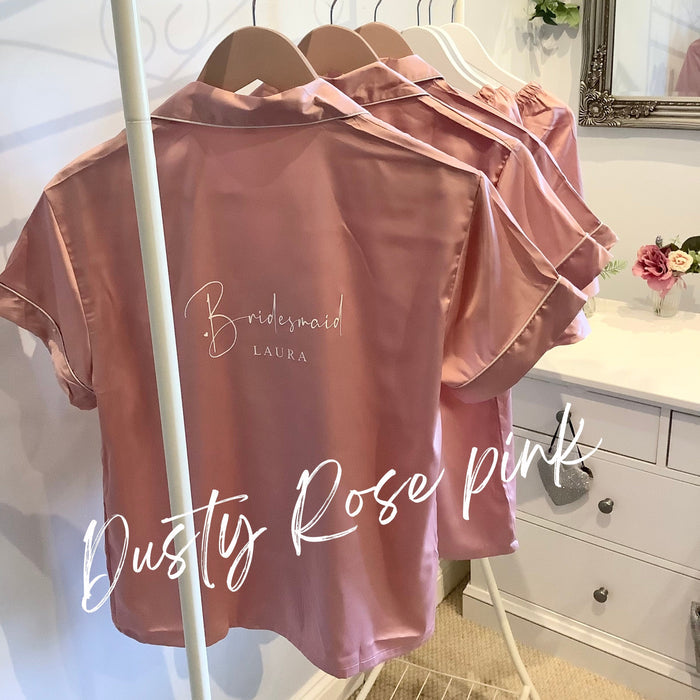 Personalised Bridesmaid Satin PJs, Wedding Party Gifts