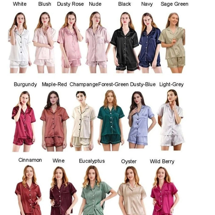 Personalised Bridesmaid Satin PJs, Wedding Party Gifts