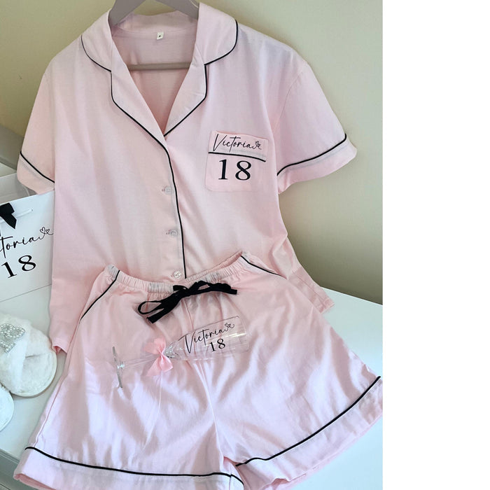 Personalised Cotton Birthday Pyjamas  Custom Name & Age PJs | Soft Birthday Girl Sleepwear Set