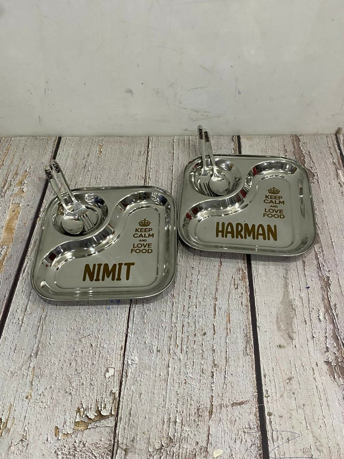 Personalised Snack 2 Partition Thali Set