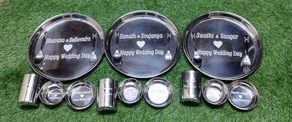 Buy Personalised Stainless Steel Plate, Glass, Bowl, Spoon, and Fork Set – Durable and Customizable Dining Set for Children​