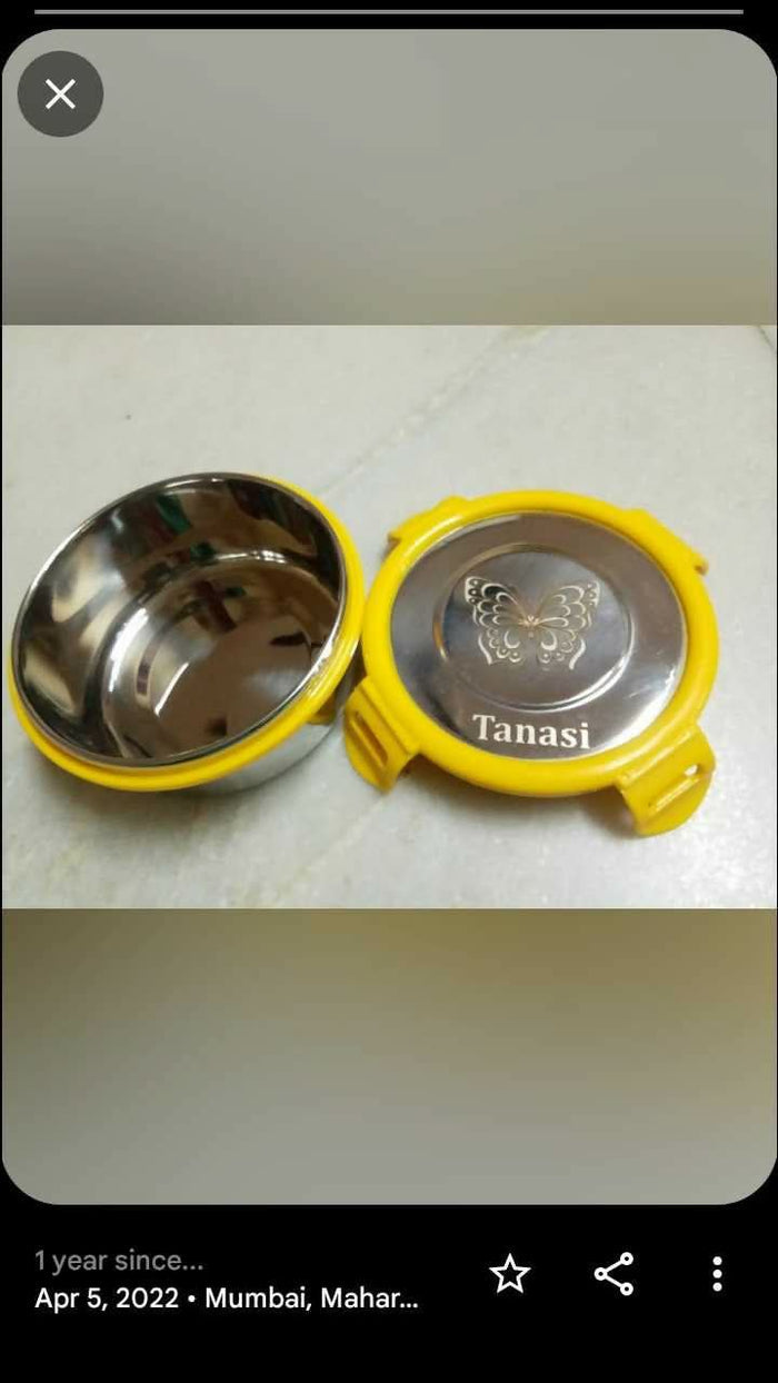 Buy Personalised Stainless Steel Small Snack or Pickle Tiffin – Durable and Customizable Container for Everyday Use​