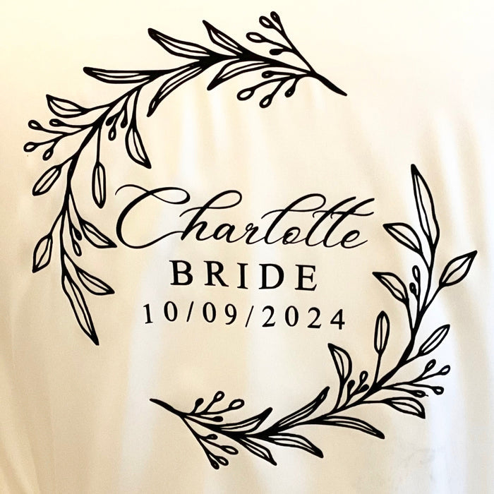 Personalised Wreath Lace Bridesmaid Robe | Custom Bridal Party Gift