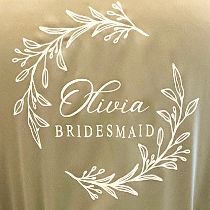Personalised Wreath Lace Bridesmaid Robe | Custom Bridal Party Gift