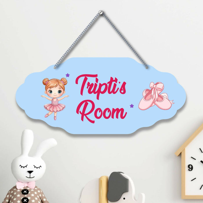 Children's room sign with a ballerina design