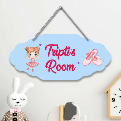 Children's room sign with a ballerina design