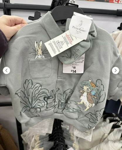 Peter Rabbit baby sweatshirt from the F&F range at Tesco.