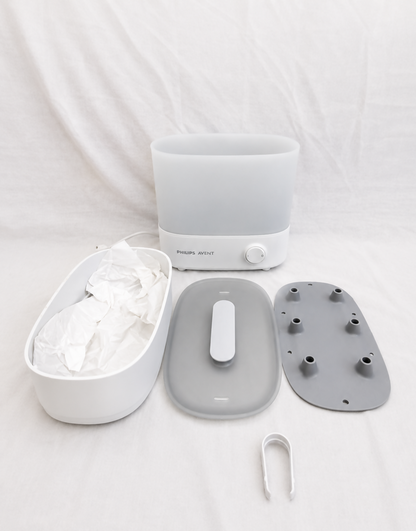 Philips Avent SCF291/00 3-in-1 Electric Steam Bottle Sterilizer B129 in Preloved New condition, available in Chennai, Tamil Nadu, with modular design for sterilizing baby bottles, breast pump parts, and feeding accessories.