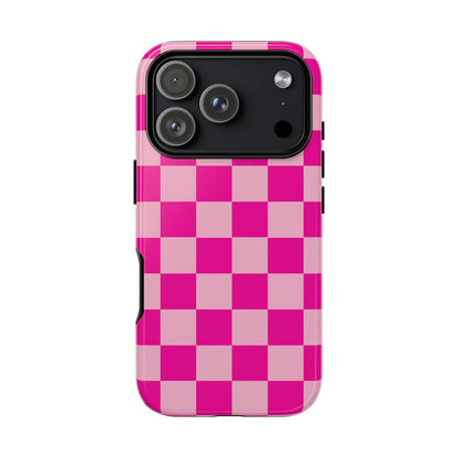 Pink Checkered Cell Phone Case - Various Sizes/Styles