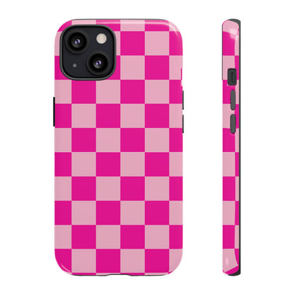 Pink Checkered Cell Phone Case - Various Sizes/Styles