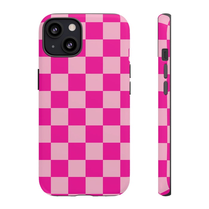 Pink Checkered Cell Phone Case - Various Sizes/Styles