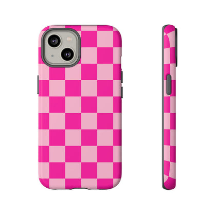Pink Checkered Cell Phone Case - Various Sizes/Styles