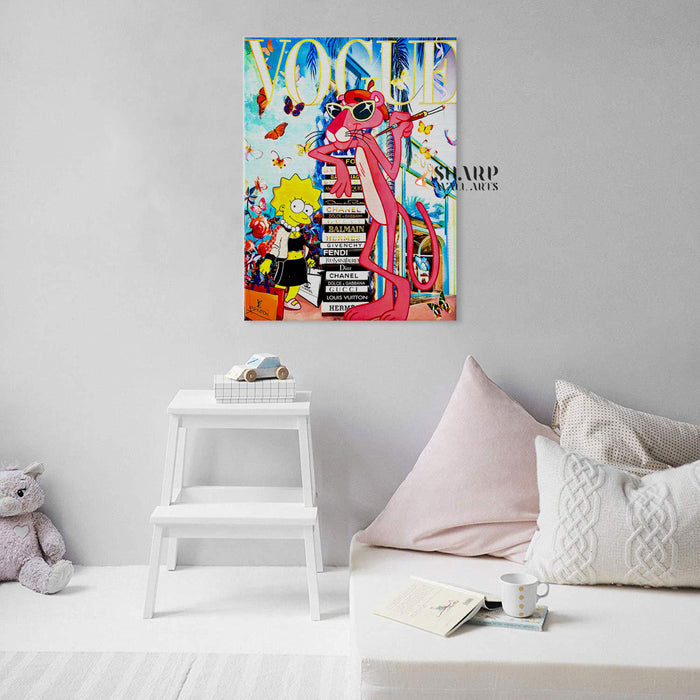 Pink Panther Fashionista Canvas Wall Art