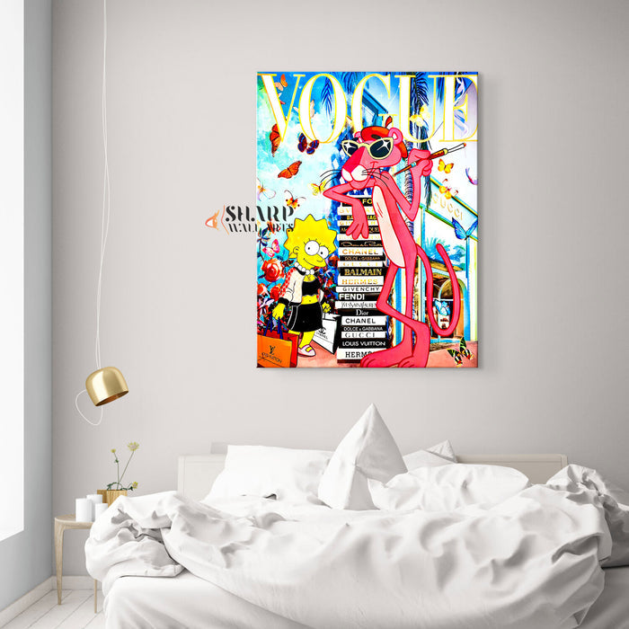 Pink Panther Fashionista Canvas Wall Art