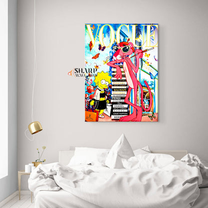 Pink Panther Fashionista Canvas Wall Art