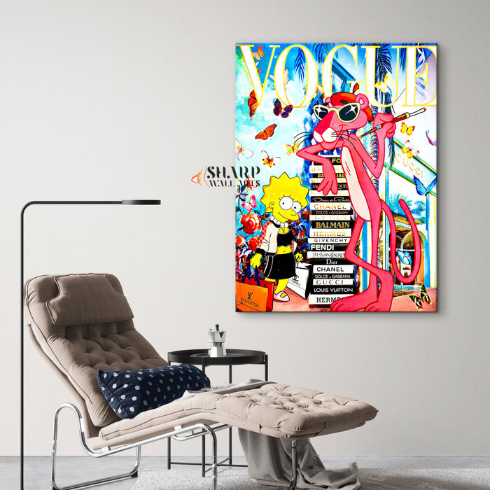 Pink Panther Fashionista Canvas Wall Art