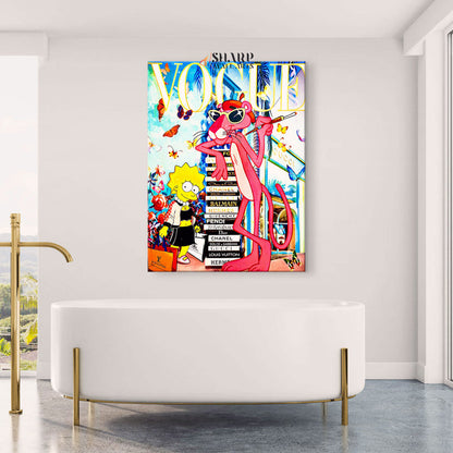 Pink Panther Fashionista Canvas Wall Art