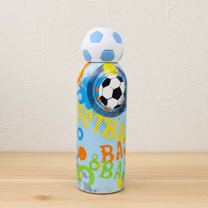 Premium Football Insulated Steel Bottle with double-wall stainless steel insulation, leak-proof lid, football-themed design, durable construction, and reusable design to keep drinks hot or cold for hours.