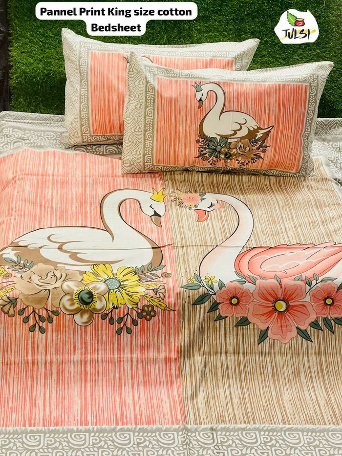 Blush Swan Romance (Peach & Beige Swan Couple)