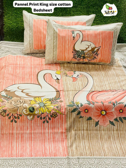 Blush Swan Romance (Peach & Beige Swan Couple)