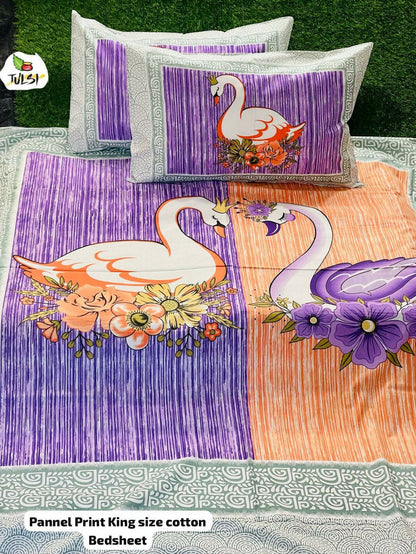 Royal Swan Bloom (Purple & Peach Swan Couple)