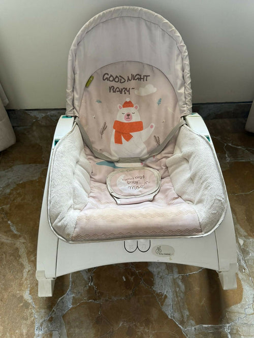 R for Rabbit pink baby rocker, rock n play rocker, infant soothing seat, newborn rocker chair, portable baby rocker, baby play and nap rocker