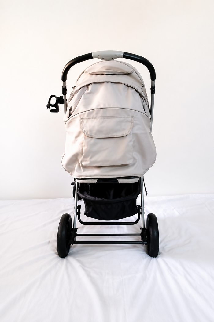R for Rabbit Chocolate Ride Baby Stroller Pram B122 in Rainbow design with reversible handle, comfortable reclining seat, safety harness, protective canopy, smooth wheels, and foldable frame for everyday baby travel.