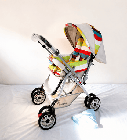 R for Rabbit Lollypop foldable baby stroller with reclining seat, compact travel-friendly design, smooth wheels, safety harness, and adjustable canopy for comfortable baby outings.