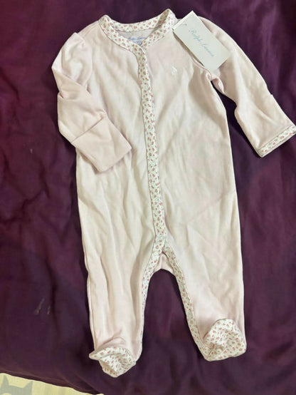 RALPH LAUREN Girls Babygrow – Elegant, Soft & Perfect for Your Little Princess