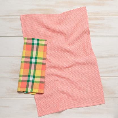 Recycled Cotton 2nd Spin Plaid Meadow Dishtowels Set of 2