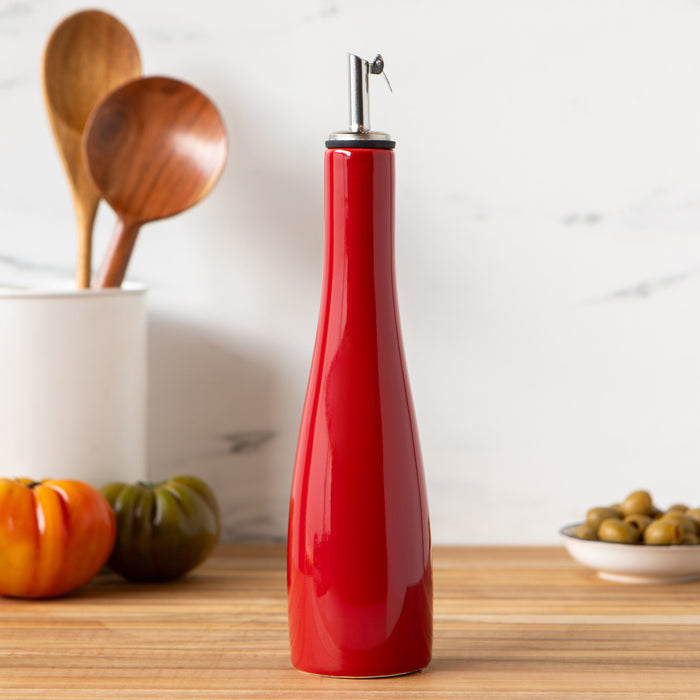 Red Ceramic Cruet