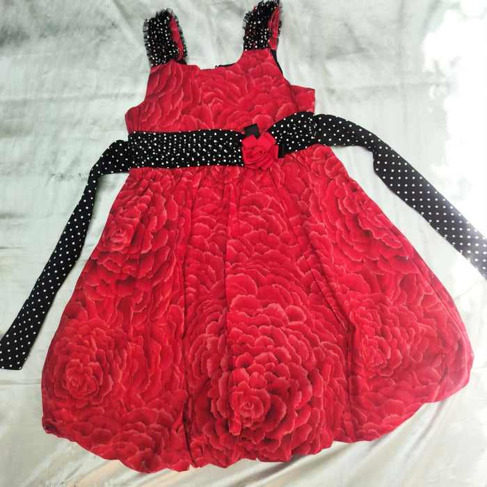 Red cute dress for girls with soft fabric, comfortable fit, stylish design, and charming look for casual wear, parties, or special occasions.