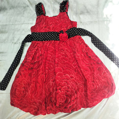 Red cute dress for girls with soft fabric, comfortable fit, stylish design, and charming look for casual wear, parties, or special occasions.