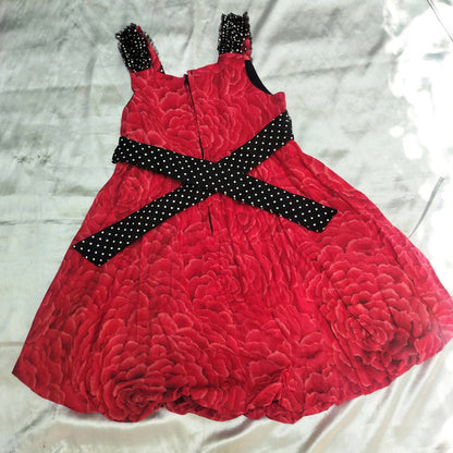 Red cute dress for girls with soft fabric, comfortable fit, stylish design, and charming look for casual wear, parties, or special occasions.