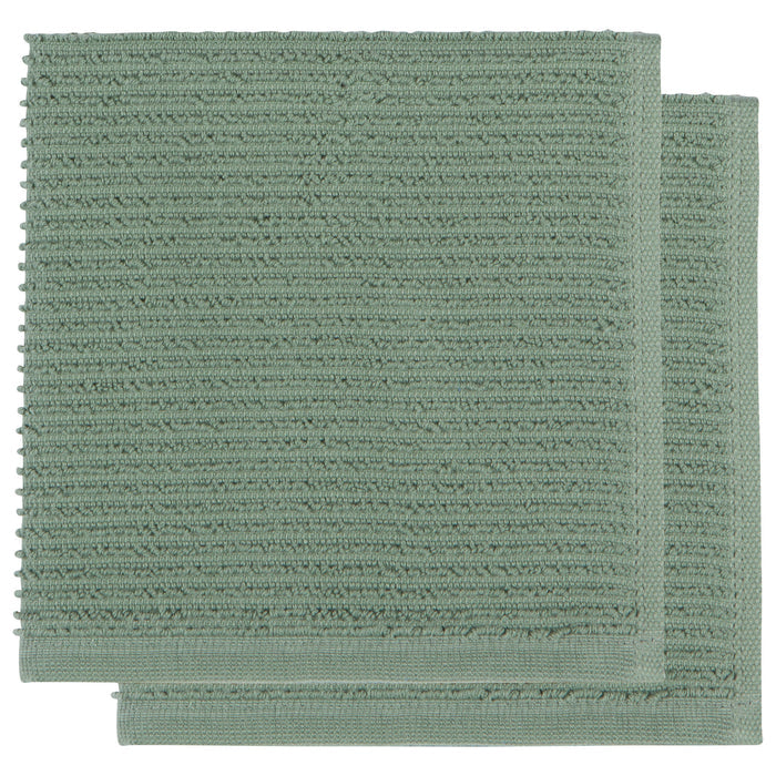Ripple Elm Green Dishcloths Set of 2