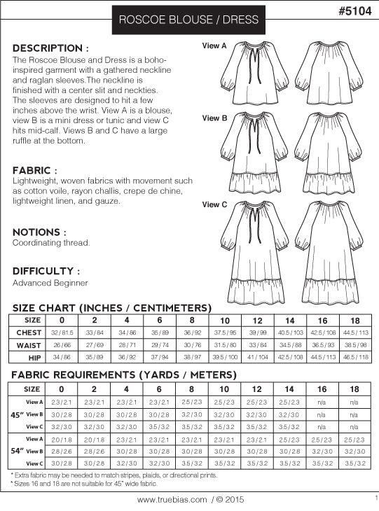 Roscoe Blouse + Dress
