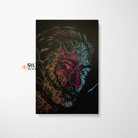 Salvador Dali Line Portrait Canvas Wall Art