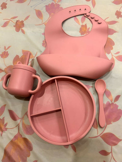 Silicon Baby Feeding Set – 5 Pcs