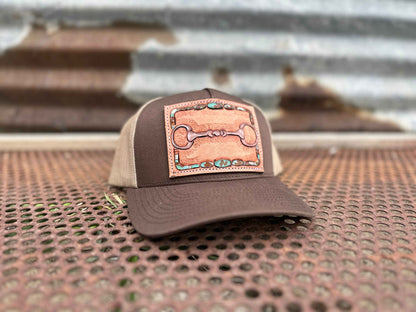 Snaffle Bit Hand Tooled Low Profile Trucker Cap