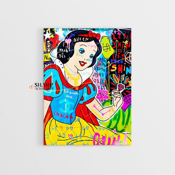 Snow White With Diamond Canvas Wall Art