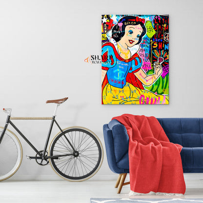 Snow White With Diamond Canvas Wall Art
