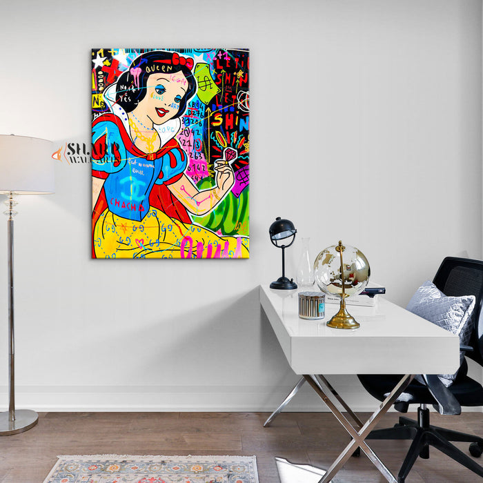Snow White With Diamond Canvas Wall Art
