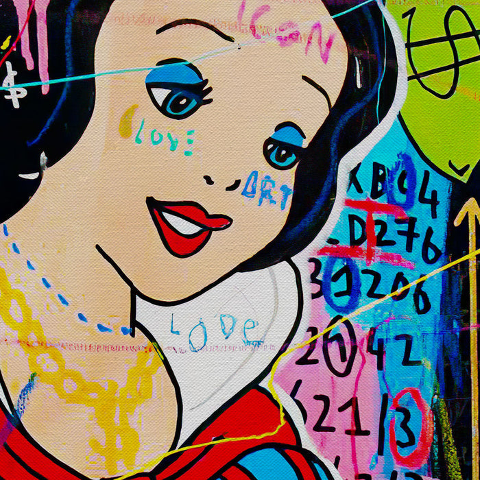 Snow White With Diamond Canvas Wall Art