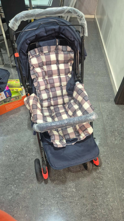 STAR AND DAISY Sunrise Baby Stroller with adjustable canopy, padded seat, and sturdy wheels in a modern design.