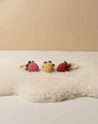 Strawberry rattle for baby