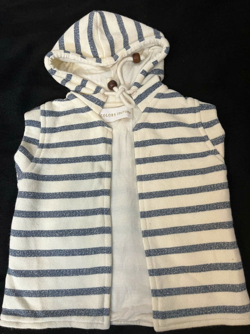 Striped cotton sleeveless Jacket - PyaraBaby