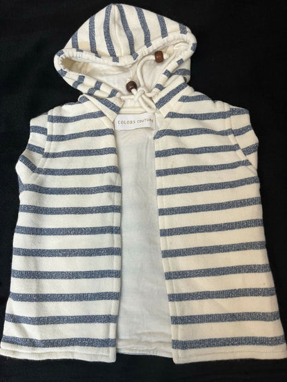 Striped cotton sleeveless Jacket - PyaraBaby